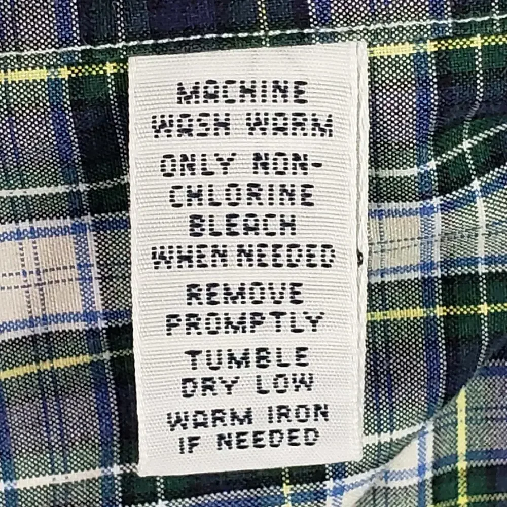 Polo Ralph Lauren Oxford Shirt Men’s Size XL Blue Green Plaid Button Down